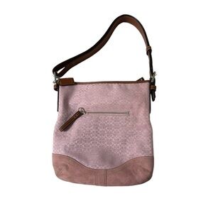 Coach Vintage Y2k Pink Jacquard Monogram Crossbody Shoulder Bag